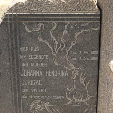 GERICKE Johanna Hendrina geb VIVIERS 1925-1962