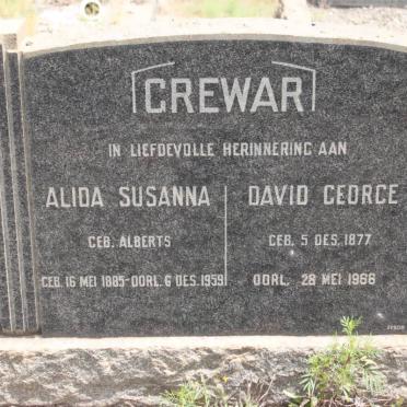 GREWAR David George 1877-1966 &amp; Alida Susanna ALBERTS 1885-1959