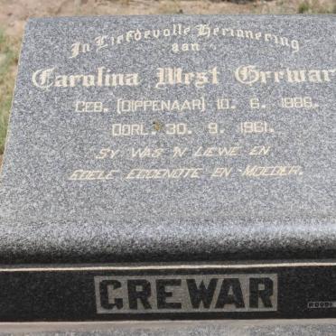 GREWAR Carolina West geb DIPPENAAR 1886-1961