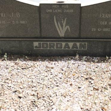 JORDAAN David J.B. 1876-1967 &amp; Gertruida C. PRINSLOO 1880-1968