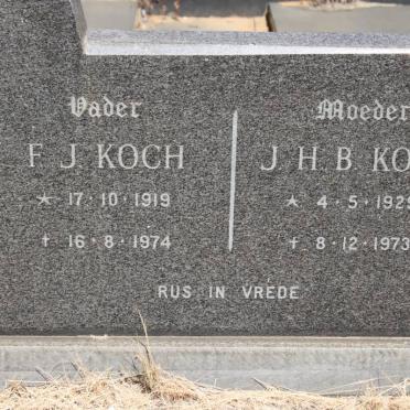 KOCH F.J. 1919-1974 &amp; J.H.B. 1929-1973