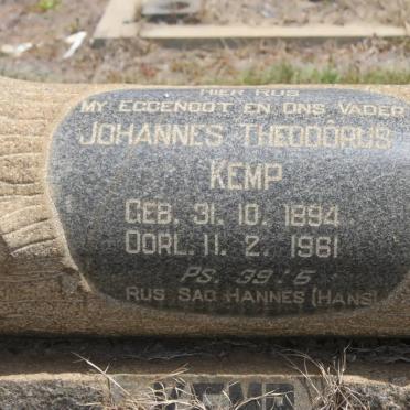KEMP Johannes Theodorus 1894-1961