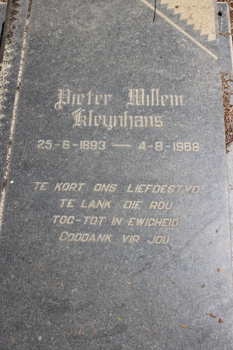 KLEYNHANS Pieter Willem 1893-1968