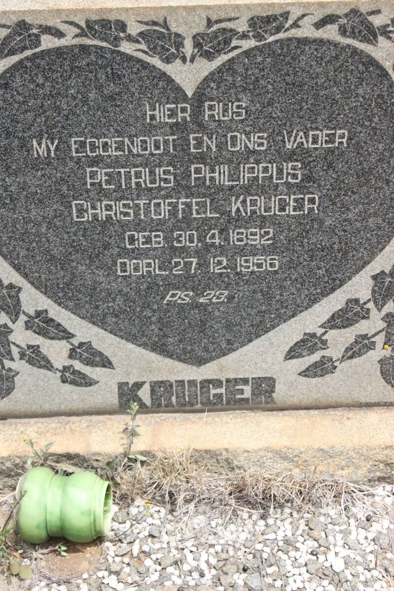 KRUGER Petrus Philippus Christoffel 1892-1956
