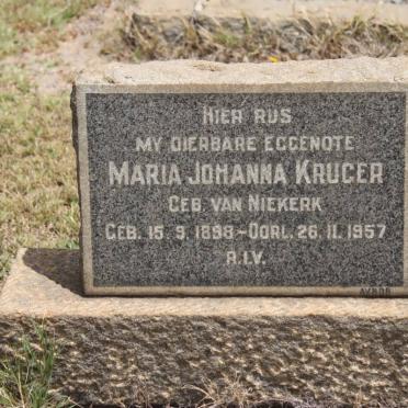KRUGER Maria Johanna geb VAN NIEKERK 1898-1957