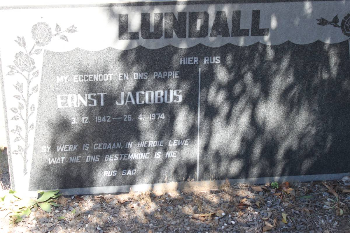 LUNDALL Ernst Jacobus 1942-1974