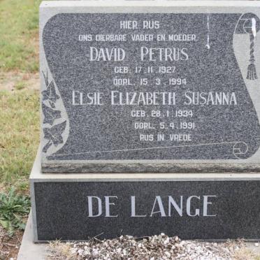 LANGE David Petrus, de 1927-1994 &amp; Elsie Elizabeth Susanna 1934-1991