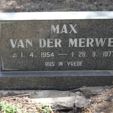 MERWE Max, van der 1954-1977