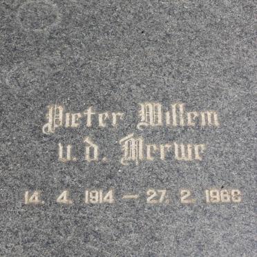 MERWE Pieter Willem, v.d. 1914-1968