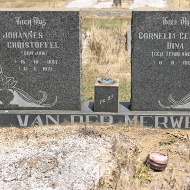 MERWE Johannes Christoffel, van der 1887-1971 &amp; Cornelia Gertruida Dina TERBLANCHE 1893-