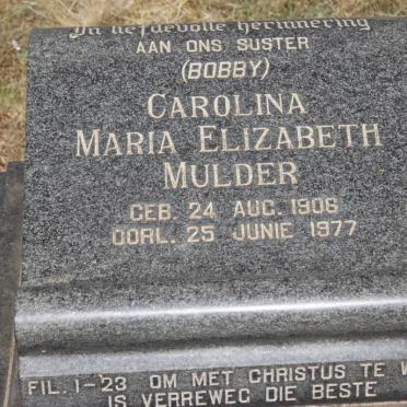 MULDER Carolina Maria Elizabeth 1906-1977