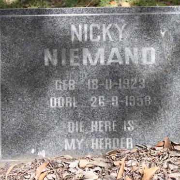 NIEMAND Nicky 1923-1958