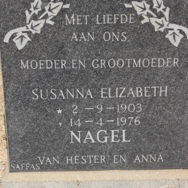 NAGEL Susanna Elizabeth 1903-1976