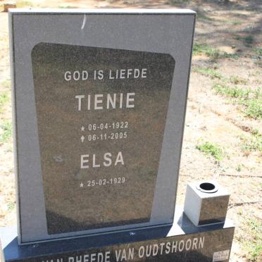 OUDTSHOORN Tienie, van Rheede van 1922-2005 &amp; Elsa 1929-