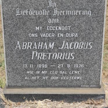 PRETORIUS Abraham Jacobus 1896-1976