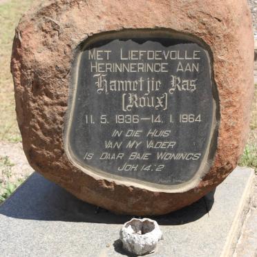 RAS Hannetjie geb ROUX 1936-1964