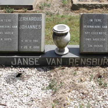 RENSBURG Gerhardus Johannes, Janse van 1911-1999 &amp; Susarha Elizabetha  SCHWARTZ 1914-1967