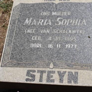 STEYN Maria Sophia geb VAN SCHALKWYK 1895-1977