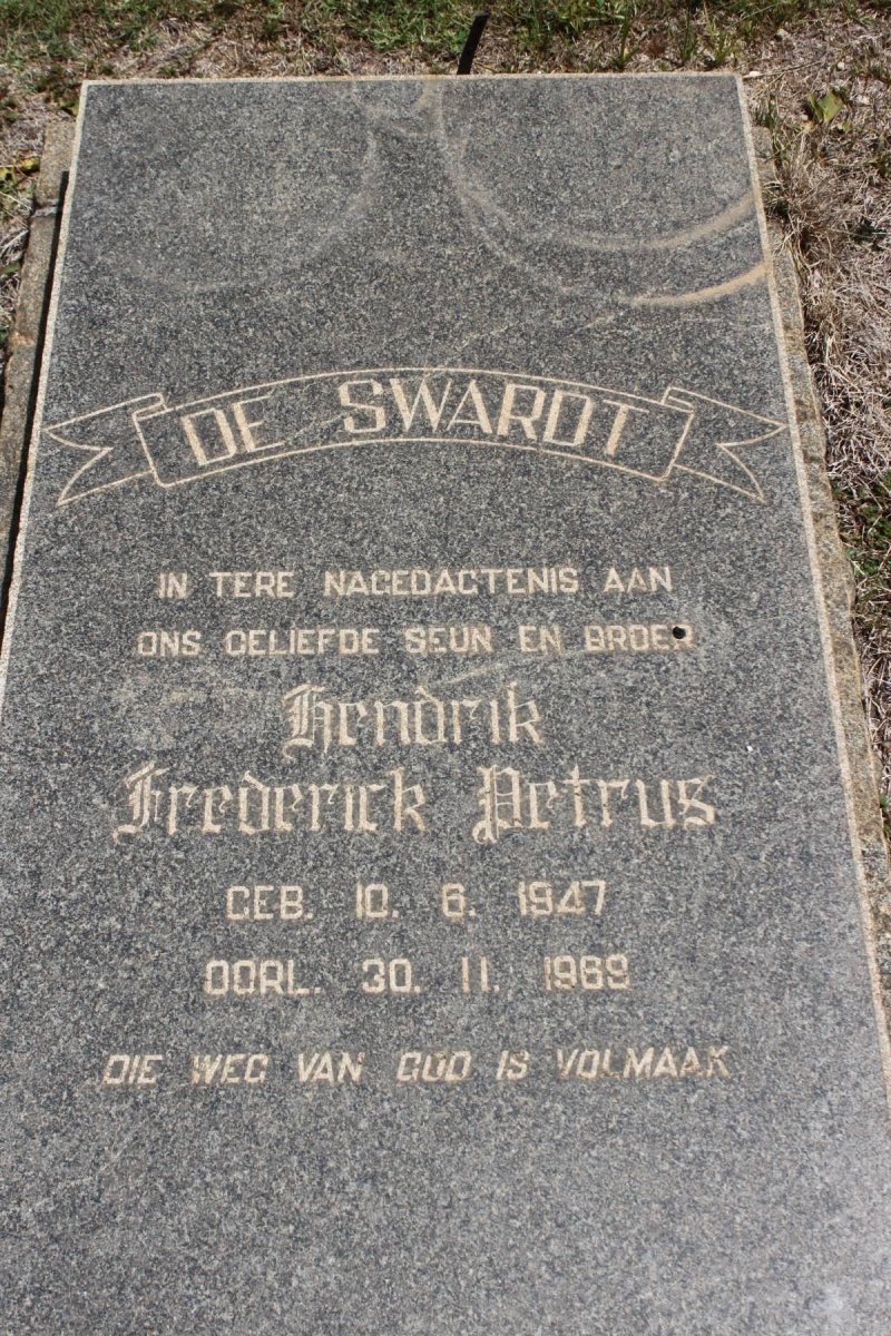 SWARDT Hendrik Frederick Petrus, de 1947-1969