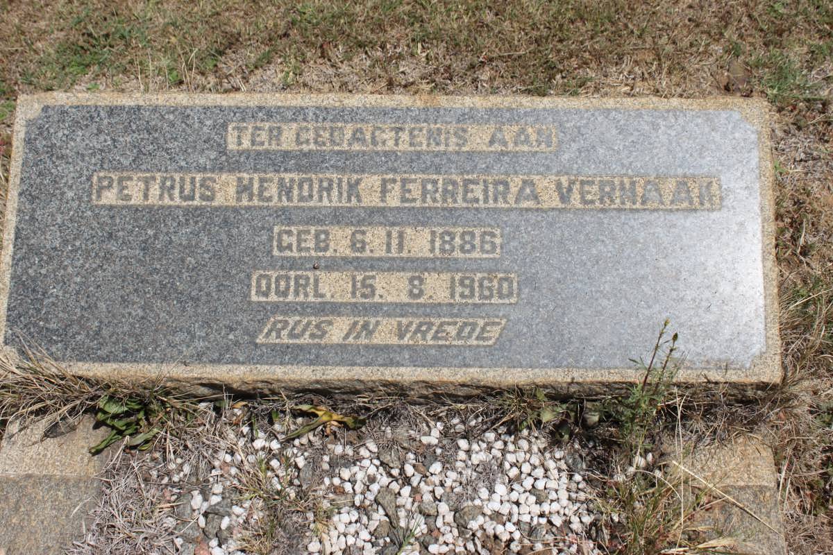 VERMAAK Petrus Hendrik Ferreira 1886-1960