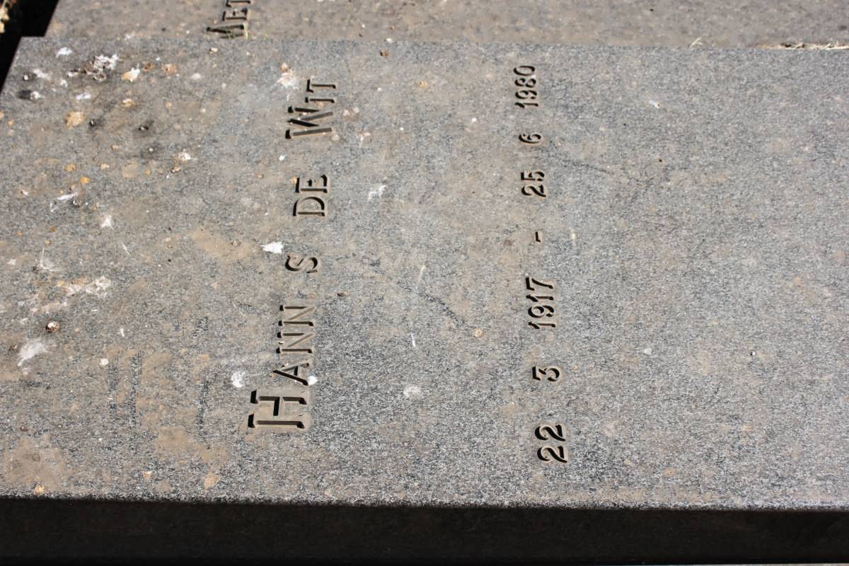 WIT Hans, de 1917-1980