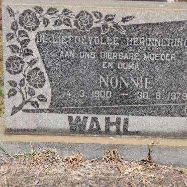 WAHL Nonnie 1900-1979