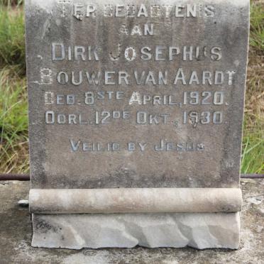 AARDT Dirk Josephus Bouwer, van 1920-1930