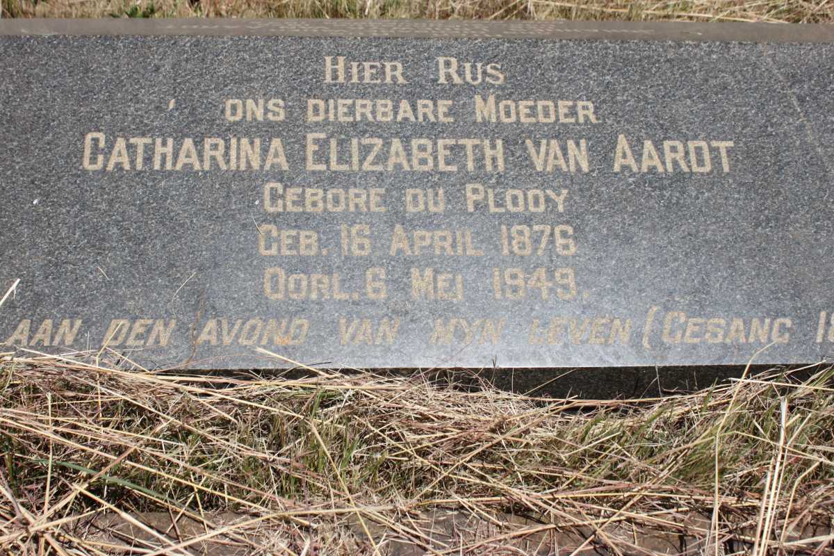 AARDT Catharina Elizabeth, van geb DU PLOOY 1876-1949