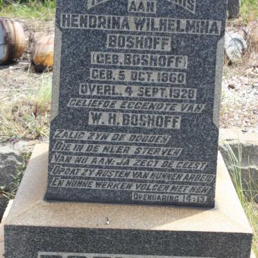 BOSHOFF Hendriena Wilhelmina BOSHOFF 1860-1928