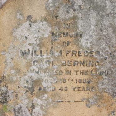 BERNING William Frederick Carl  -1891