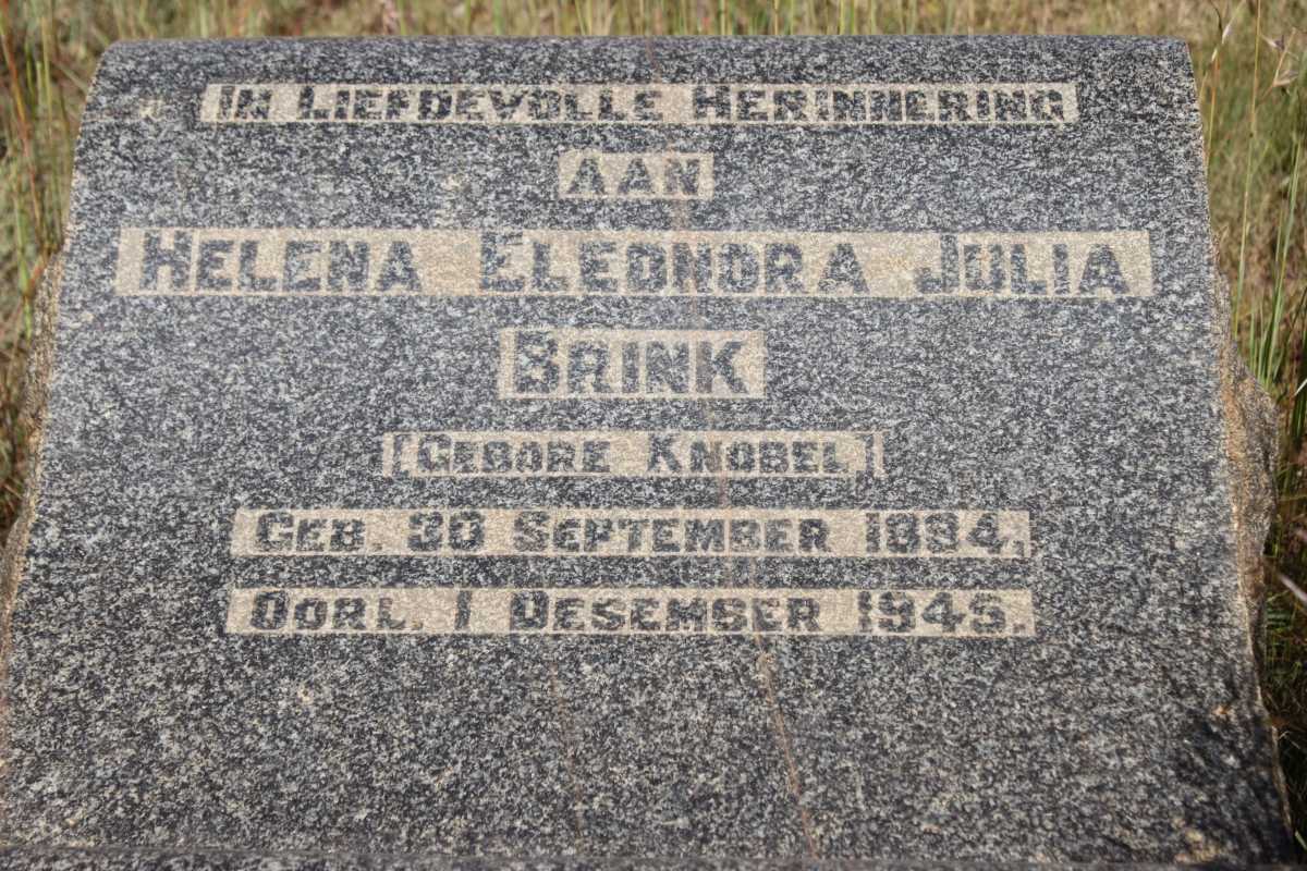 BRINK Helena Elandra Julie geb KNOBEL 1884-945
