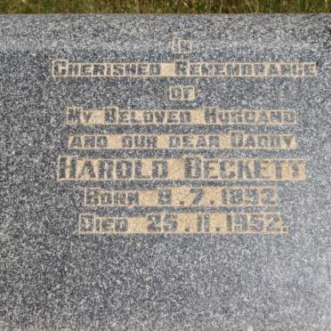 BECKETT Harold 1892-1952