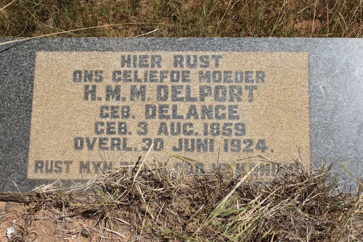DELPORT H.M.M nee DE LANGE 1859-1924