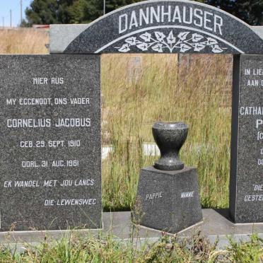 DANNHAUSER Cornelius Jacobus 1910-1961 &amp; Catharina Regina Maria PISTORIUS voorheen DANNHAUSER geb LOUW 1916-2001