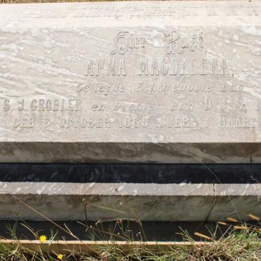 GROBLER Anna Magdalena geb KOK 1868-1905
