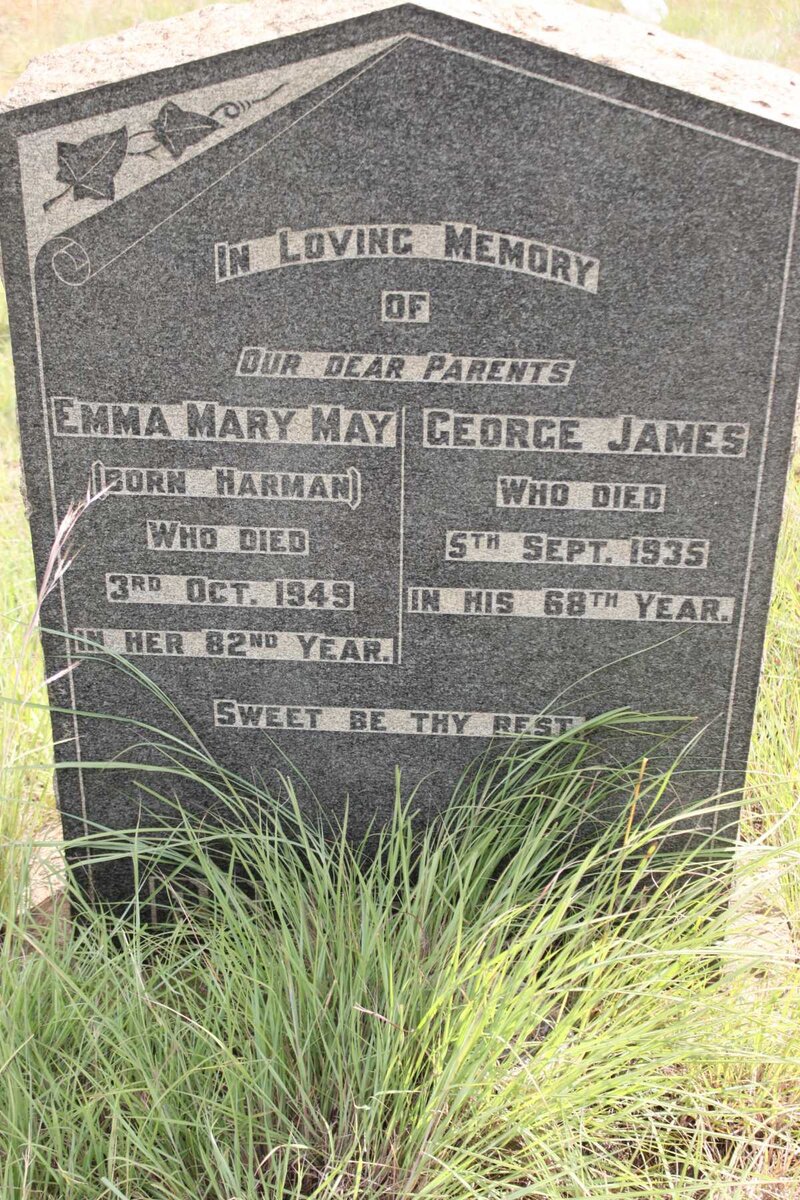 JAMES George -1935 &amp; Emma Mary May HARMAN -1949