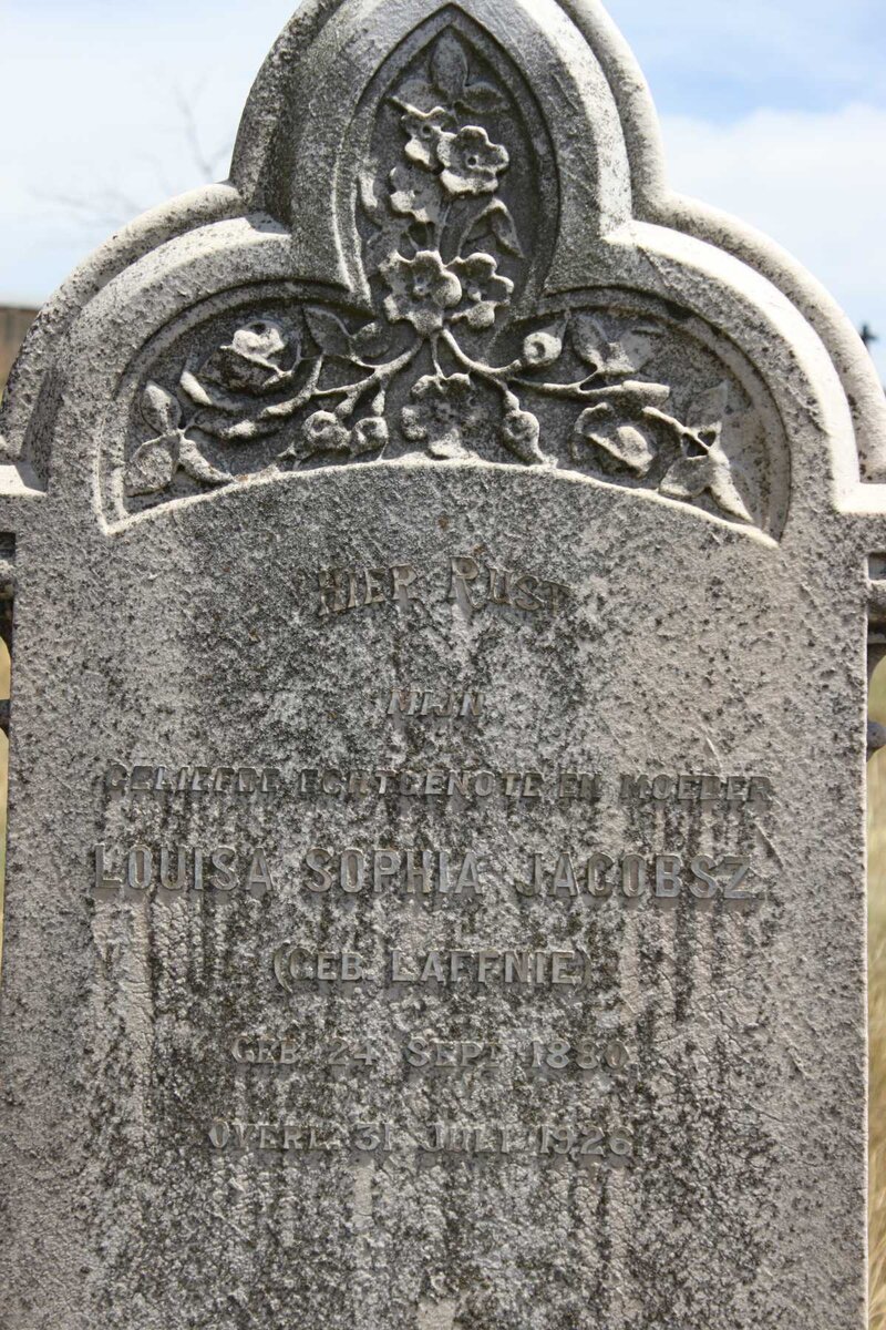 JACOBSZ Louisa Sophia nee LAFFNIE 1880-1926