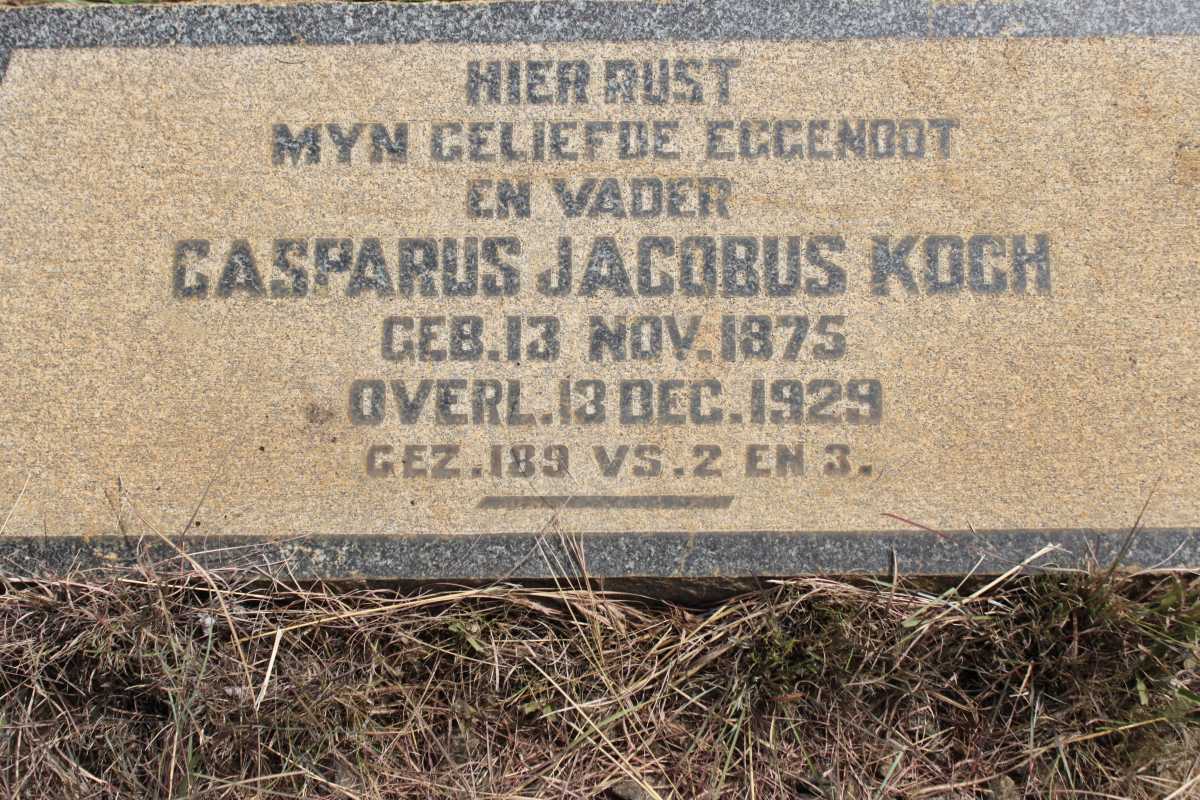 KOCH Casparus Jacobus 1875-1929