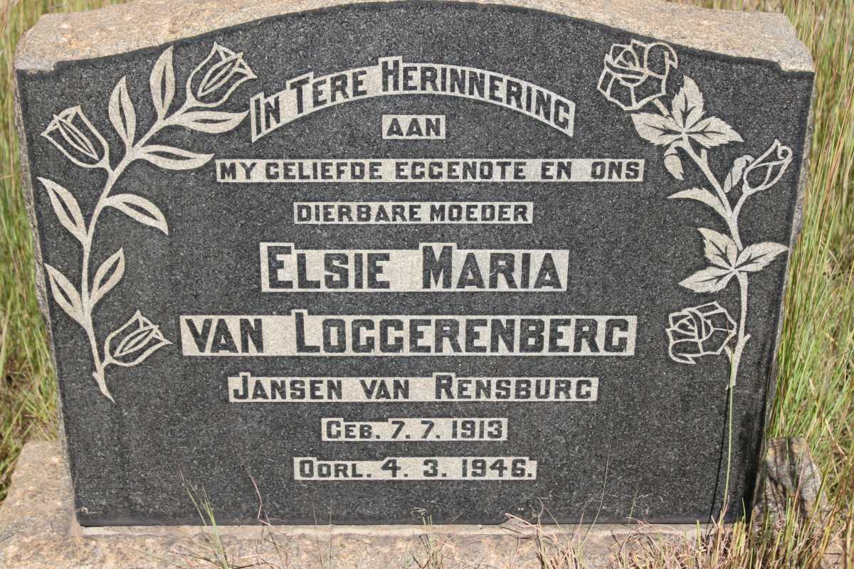 LOGGERENBERG Elsie Maria, van nee Jansen van RENSBURG 1913-1946