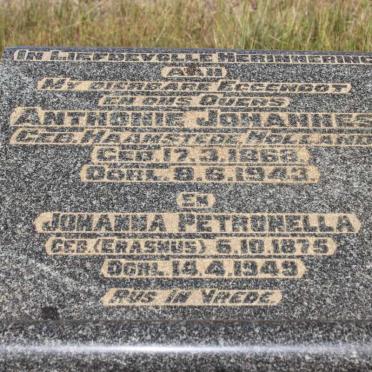 ? Antonie Johannes 1868-1943 &amp; Johanna Petronella ERASMUS 1875-1949