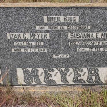 MEYER Izak C. 1857-1946 &amp; Susanna E. JORDAAN 1861-1949