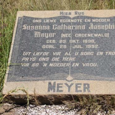 MEYER Susanna Catharina Josephina nee GROENEWALD 1898-1952