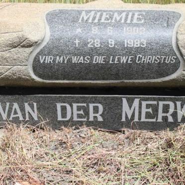 MERWE Miemie, van der 1903-1983