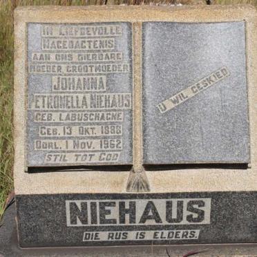 NIEHAUS Johanna Petronella nee LABUSHAGNE 1888-1962