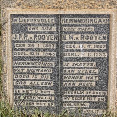 ROOYEN J.F.R., van 1863-1945 &amp; H.M. 1867-1954