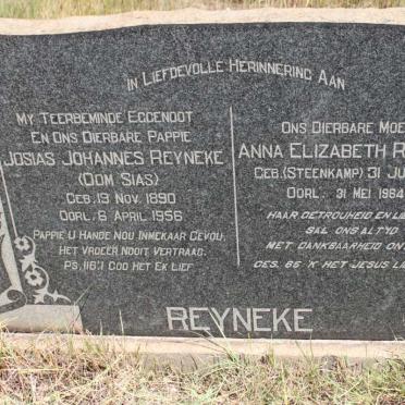REYNEKE Josias Johannes 1890-1956 &amp; Anna Elizabeth STEENKAMP 1894-1964