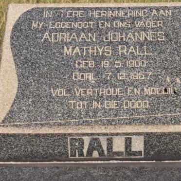 RALL Adriaan Johannes Matthys 1900-1957