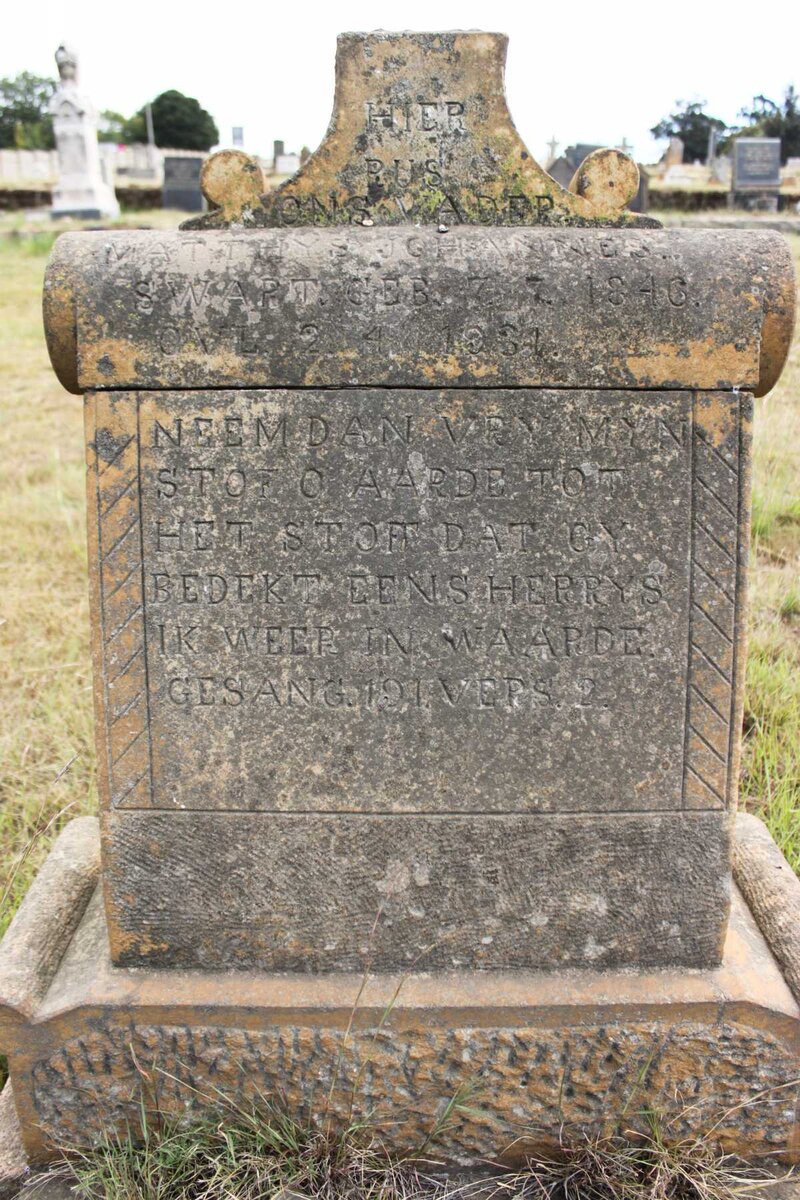 SWART Matthys Johannes 1846-1934