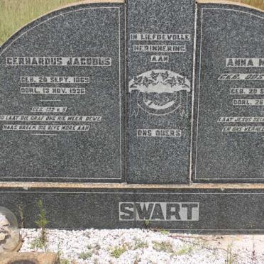 SWART Gerhardus Jacobus 1869-1936 &amp; Anna Maria OOSTHUIZEN 1874-1948