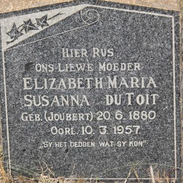TOIT Elizabeth Maria Susanna, du nee JOUBERT 1880-1957